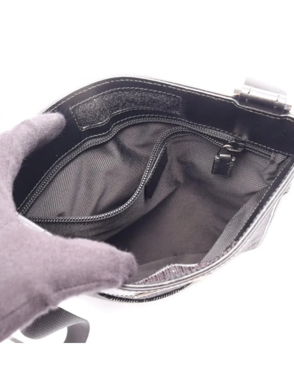 Gucci Shoulder Bag GG Canvas Gray Black - Picture 3 of 8
